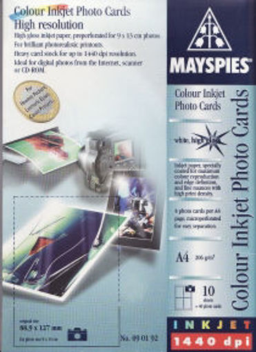 Slika Papir za fotografije A4 206gr.Inkjet  9x13 mikroperf. 10/1 MAYSPIES*