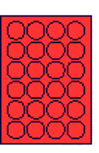 Slika Naljepnice d=  40mm crvene fluorescentne 100/1 MAYSPIES